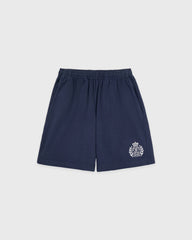 NY Crest Embroidered Gym Short - Light Navy/White Sporty & Rich For Sale
