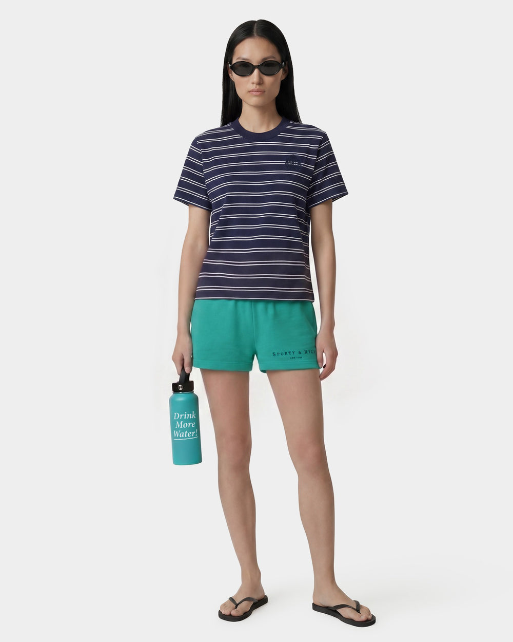 Title Embroidered Disco Short - Amalfi Green/Light Navy Sporty & Rich US