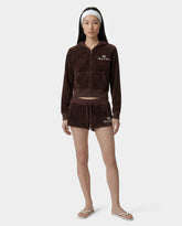 Juicy Script Velour Short - Chocolate Sporty & Rich Outlet