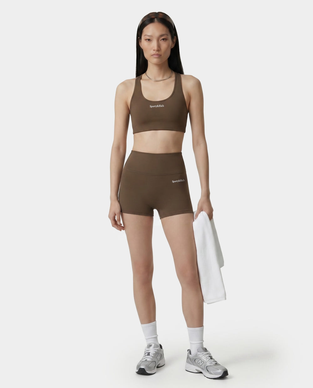 Serif Logo Mini Biker Short - Sand Sporty & Rich Sale