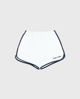 Signature Logo Terry Short - White/Navy Sporty & Rich Outlet