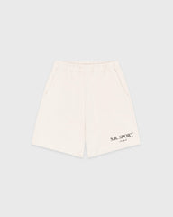 SR Sport Embroidered Gym Short - Ecru Sporty & Rich US