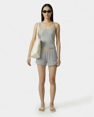 Signature Logo Pointelle Short - Heather Gray Sporty & Rich Sale