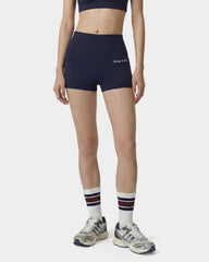 Signature Logo Mini Biker Short - Navy/White Sporty & Rich For Sale
