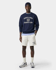 Varsity Crest Gym Short - Ecru/Navy Sporty & Rich Sale