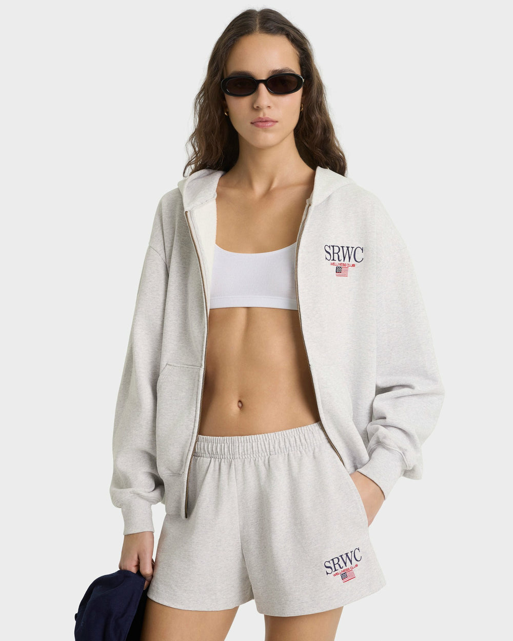 Nautical Embroidered Disco Short - Heather Gray Sporty & Rich Online