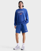 Nautical Embroidered Gym Short - Team Blue/White Sporty & Rich For Sale