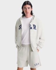 S&R Ivy Gym Short - Heather Gray/Navy Sporty & Rich Online