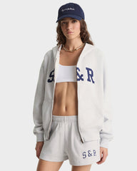 S&R Ivy Disco Short - Heather Gray/Navy Sporty & Rich Discount