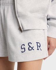 S&R Ivy Disco Short - Heather Gray/Navy Sporty & Rich Discount