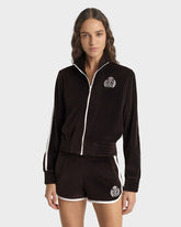 NY Crest Velour Track Short - Chocolate Sporty & Rich Sale