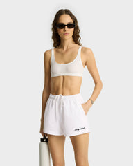 Syracuse Embroidered Disco Short - White/Navy Sporty & Rich Outlet