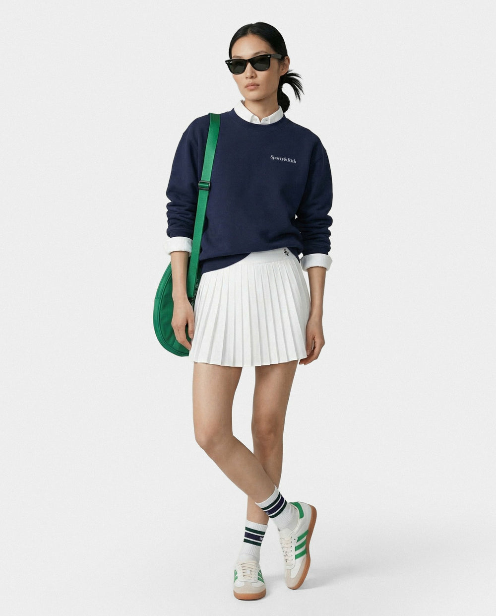 SRC Anae Skirt - White/Navy Sporty & Rich Outlet