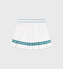 Italic Logo Pleated Skirt - White/Alpine Sporty & Rich For Sale