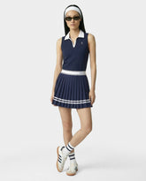 Serif Logo Pleated Skirt - Navy/White Sporty & Rich Outlet