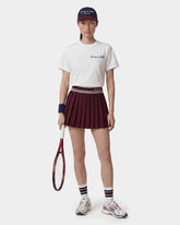 Signature Logo Abigail Skirt - Bordeaux/White Sporty & Rich For Sale