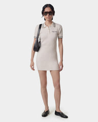Signature Logo Mini Cable Dress - Ecru/Navy Sporty & Rich US