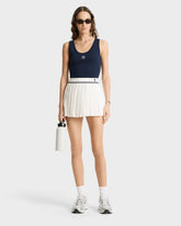SRC Logo Abigail Skirt - White/Navy Sporty & Rich Online