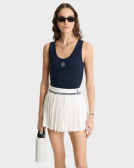 SRC Logo Abigail Skirt - White/Navy Sporty & Rich Online