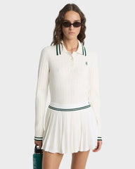 SRC Abigail Skirt - Ecru/Forest Sporty & Rich Discount