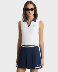 Serif Logo Mila Skirt - Navy/White Sporty & Rich For Sale
