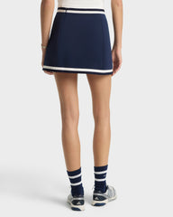 Serif Logo Mila Skirt - Navy/White Sporty & Rich For Sale