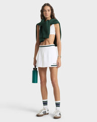 Serif Logo Mila Skirt - White/Forest Sporty & Rich Outlet