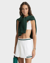 Serif Logo Mila Skirt - White/Forest Sporty & Rich Outlet