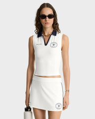 Eden Crest Court Skirt - White/Navy Sporty & Rich Sale