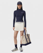 Signature Logo Abigail Skirt - Ecru/Navy Sporty & Rich Discount