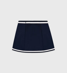 Eden Crest Embroidered Mila Skirt - Navy/White Sporty & Rich For Sale