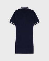Signature Logo Mini Cable Dress - Navy/White Sporty & Rich US