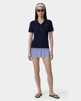 Signature Logo Poplin Skirt - Blue Striped/White Sporty & Rich Online