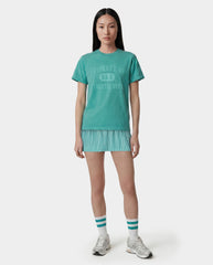 Signature Logo Poplin Skirt - Amalfi Green Striped/White Sporty & Rich Discount