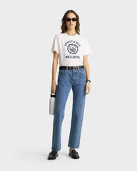 Vintage Fit Straight Leg Denim - Medium Blue Sporty & Rich Sale
