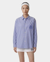NY Crest Oversized Shirt - Blue Striped Sporty & Rich Discount