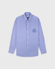 NY Crest Oversized Shirt - Blue Striped Sporty & Rich Discount