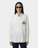 NY Crest Oversized Shirt - White/Navy Sporty & Rich For Sale