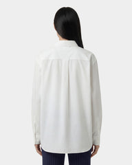 NY Crest Oversized Shirt - White/Navy Sporty & Rich For Sale