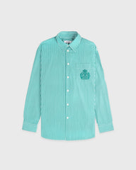 NY Crest Oversized Shirt - Amalfi Green Striped Sporty & Rich Outlet