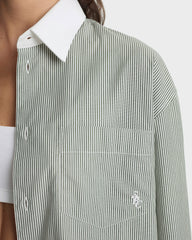 SRC Oversized Shirt - Forest striped Sporty & Rich US