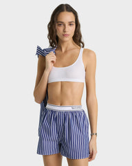 Serif Logo Boxer - Navy Stripe Sporty & Rich Outlet