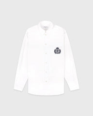 NY Crest Oversized Shirt - White/Navy Sporty & Rich For Sale