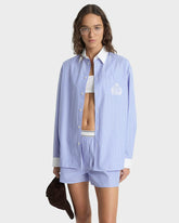 NY Crest Oversized Shirt - Navy Stripe Sporty & Rich US