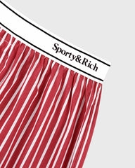 Serif Logo Boxer - Ruby Stripe Sporty & Rich Discount