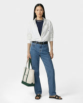 SRC Oversized Shirt - White/Navy Sporty & Rich For Sale