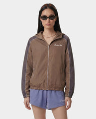 Serif Logo Gym Jacket - Sand/Carbon/White Sporty & Rich Outlet