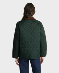 NY Crest Nylon Quilted Jacket - Forest/Tan Sporty & Rich US