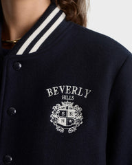 BH Crest Wool Varsity Jacket - Navy/White Sporty & Rich Online