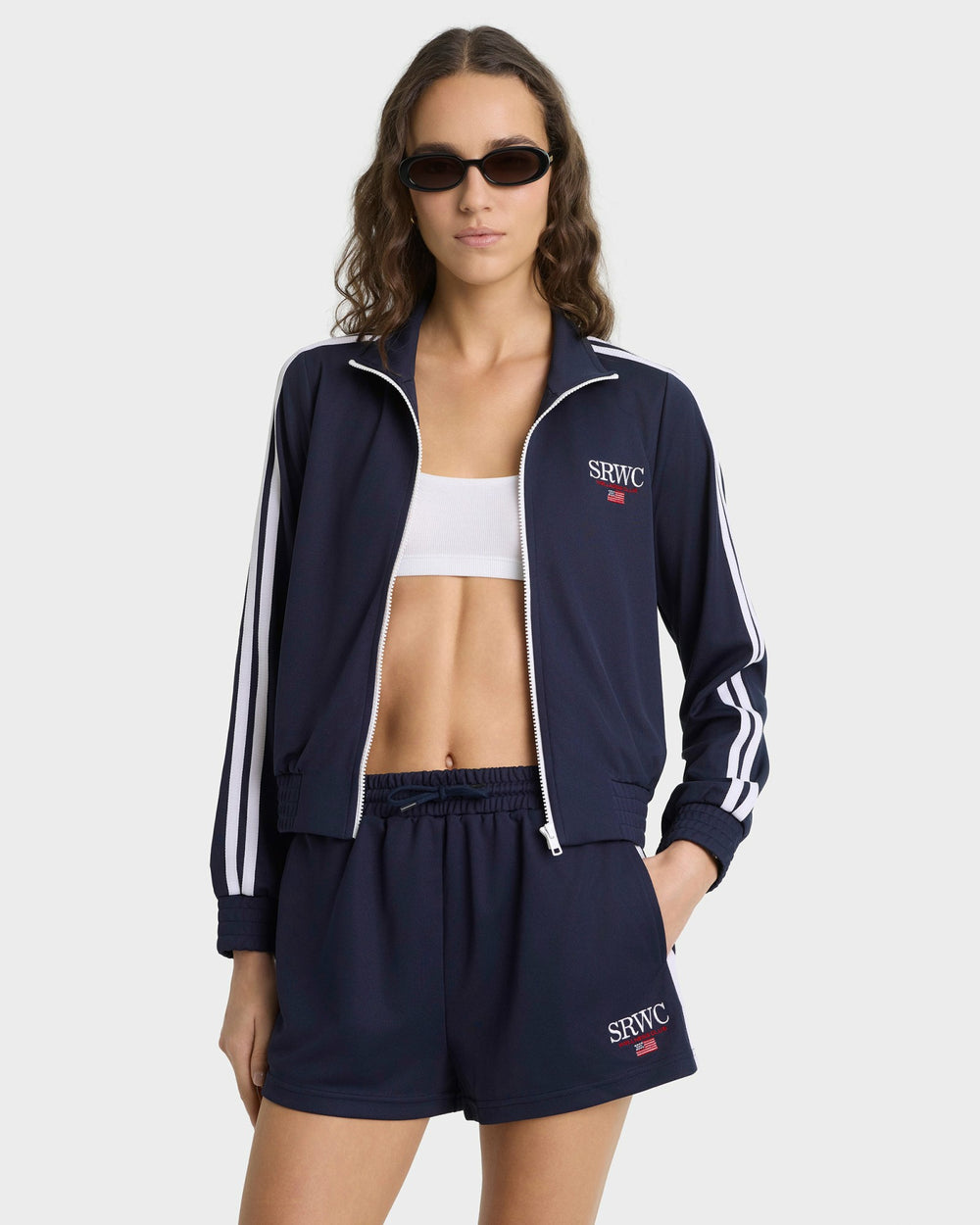 Nautical Elio Track Jacket - Navy Sporty & Rich For Sale